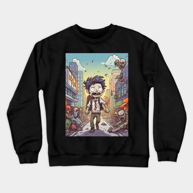 Korean Zombie Crewneck Sweatshirt by FehuMarcinArt